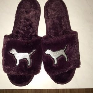 Pink open toe slippers